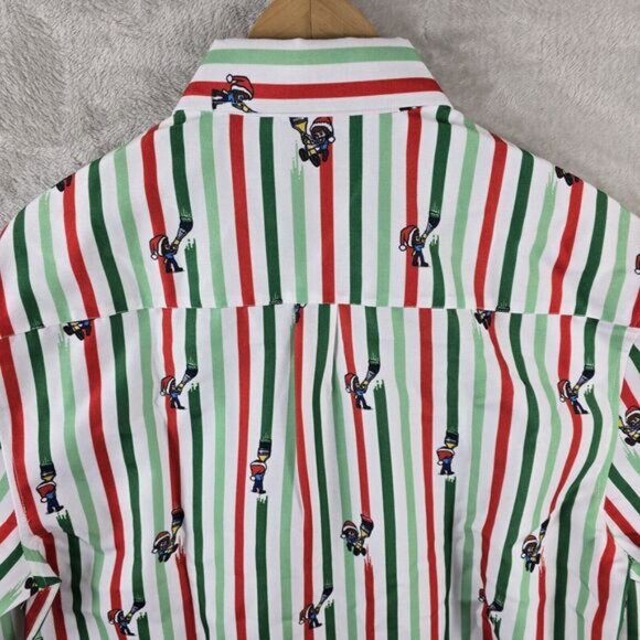 NWT Men's The Roosevelts RSVLTS Bob Ross Christmas Button Down Shirt Sz Large - Picture 12 of 13